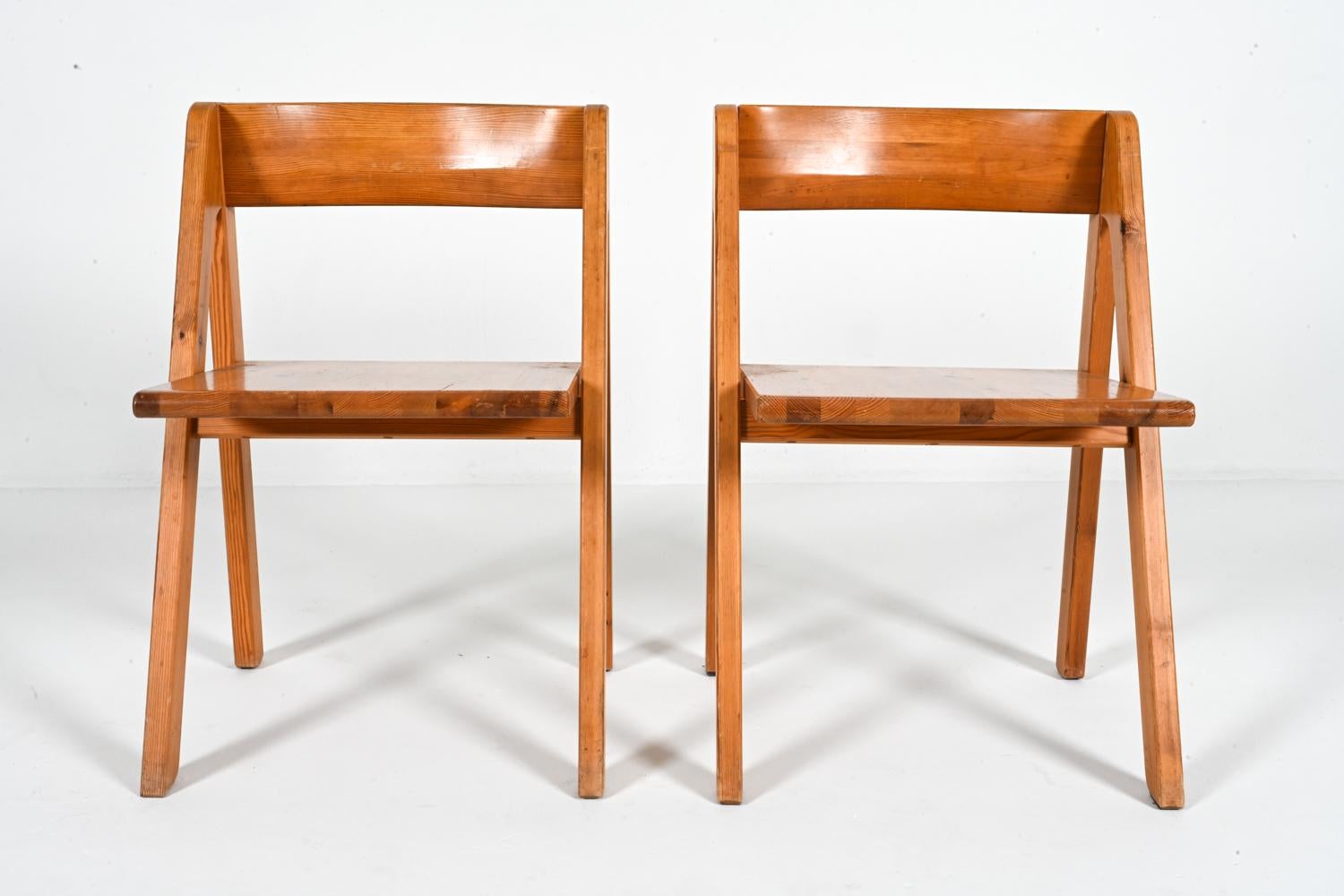(4) 'Frykat' Pine Dining Chairs by Nissen & Gehl, Circa 1970's For Sale 1
