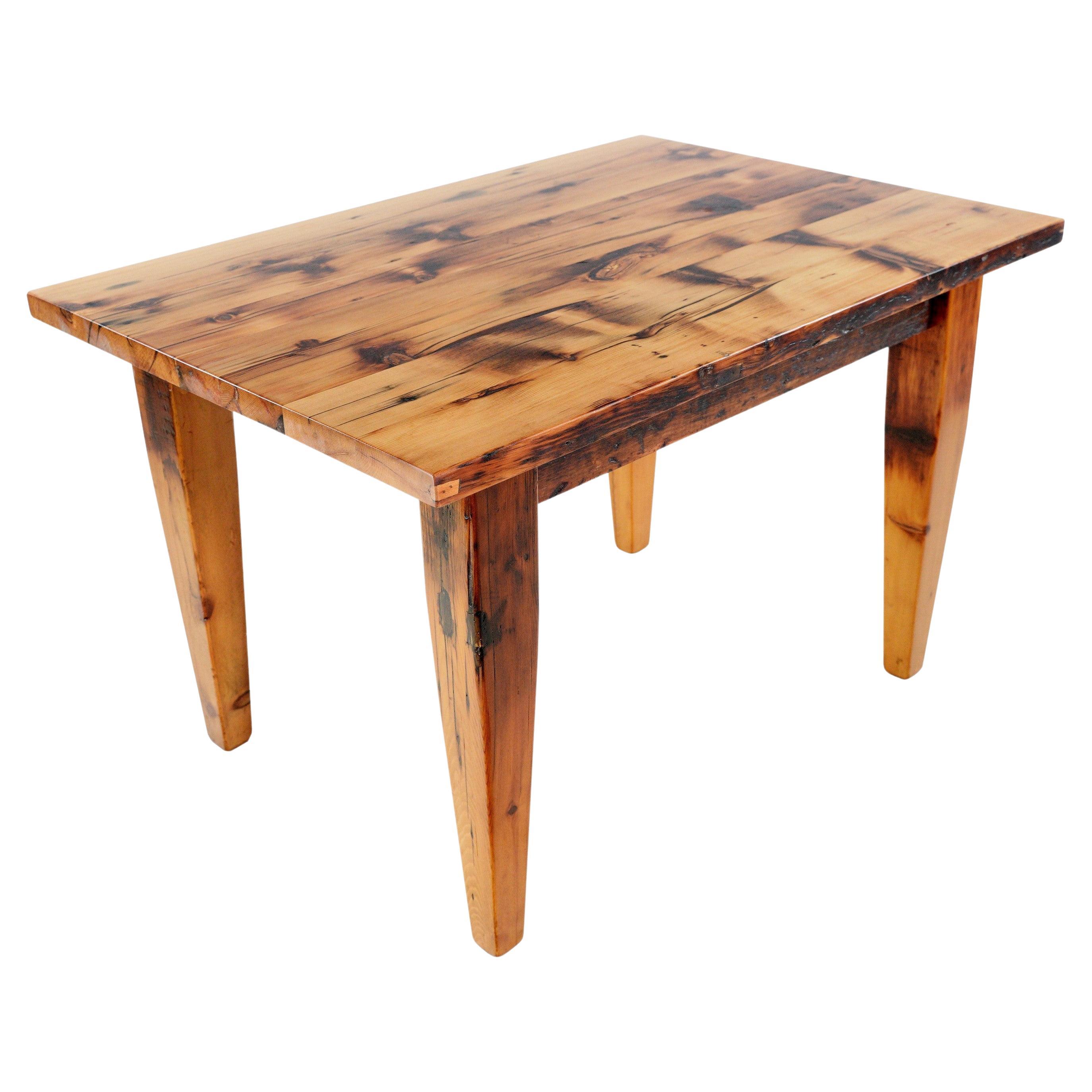 4 ft Natural Pine Tapered Legs Harvest Farm Table