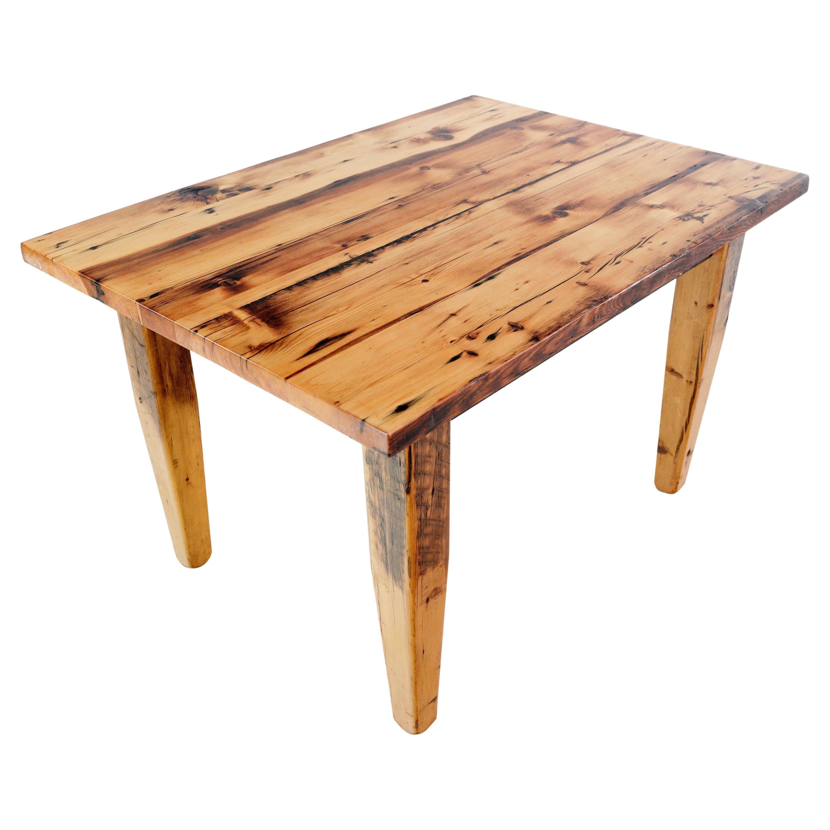4 ft Pine Tapered Legs Dining Room Harvest Farm Table For Sale