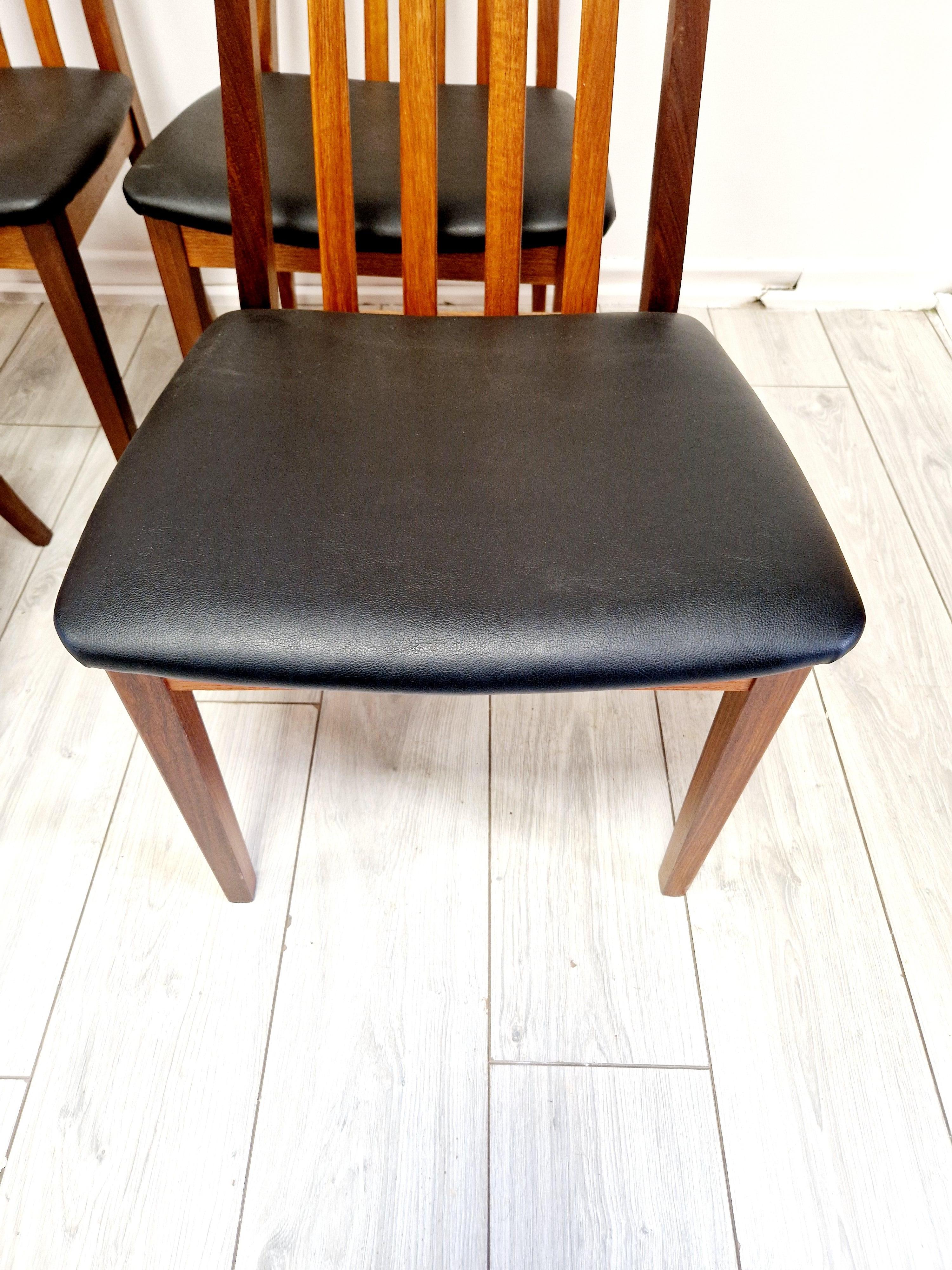 4 Mid Century G-Plan Fresco Esszimmerstühle (Teakholz) im Angebot