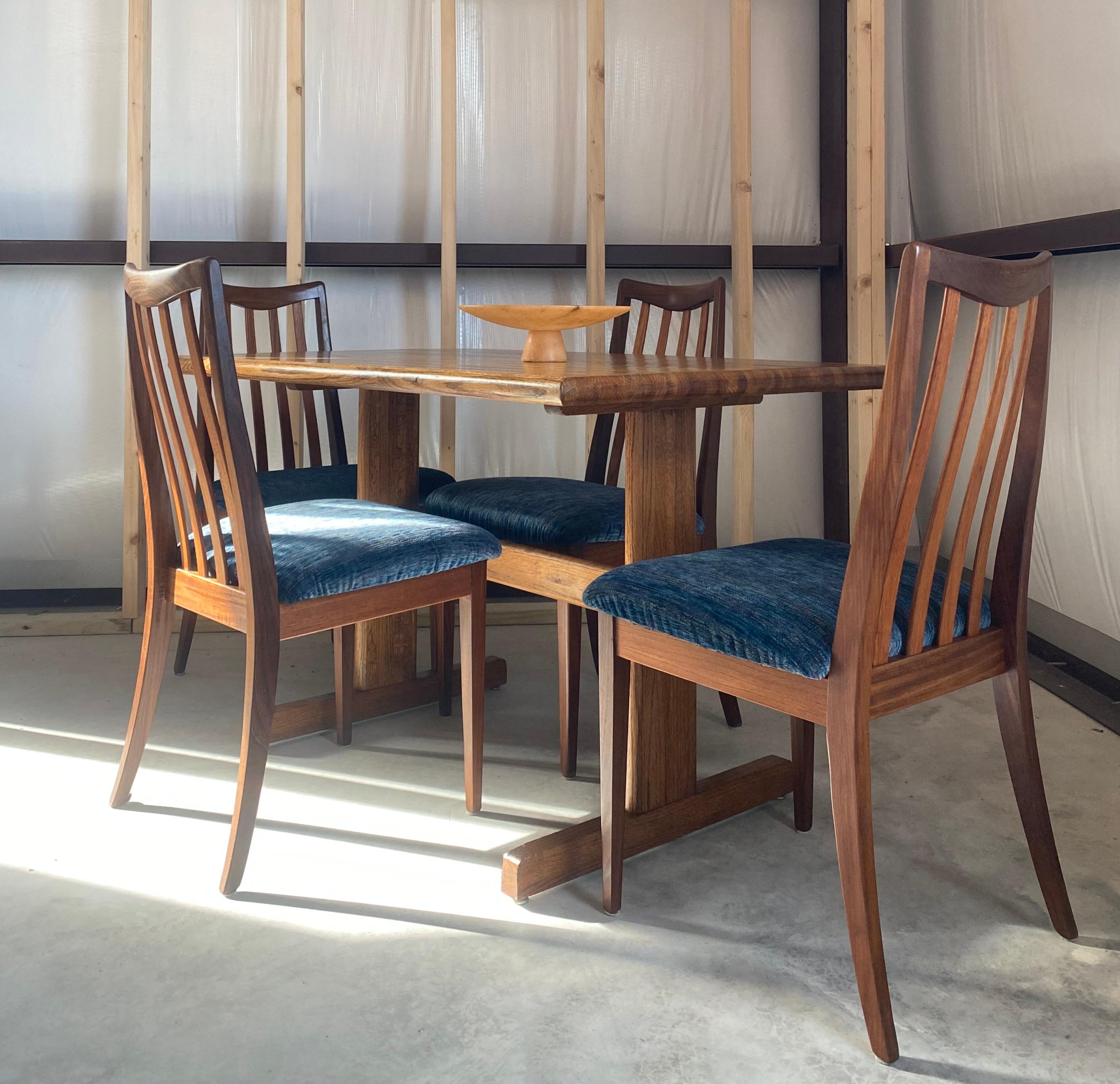 (4) Chaises de salle à manger en teck G-Plan + table en Oak en vente 2