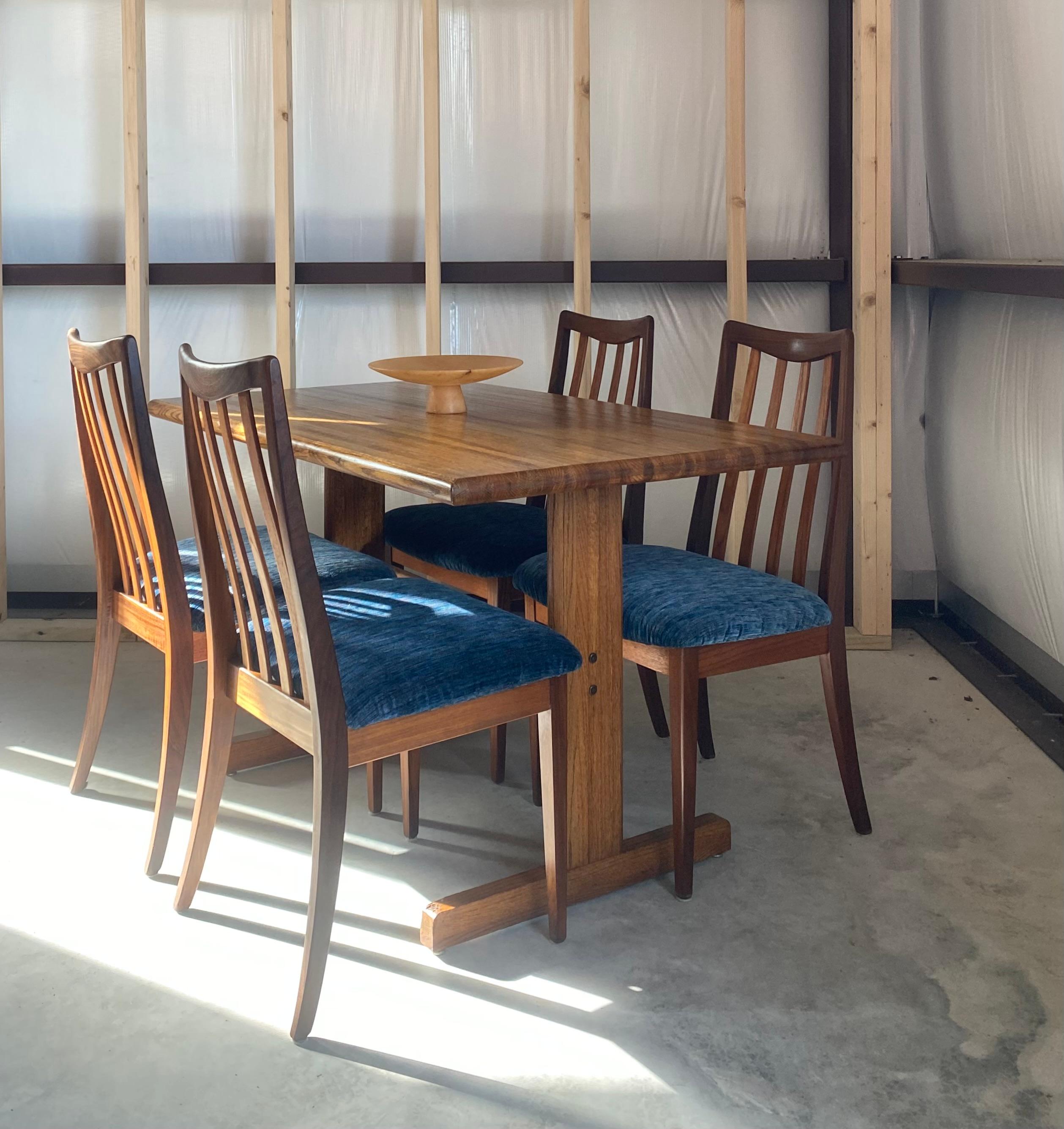 (4) Chaises de salle à manger en teck G-Plan + table en Oak en vente 6