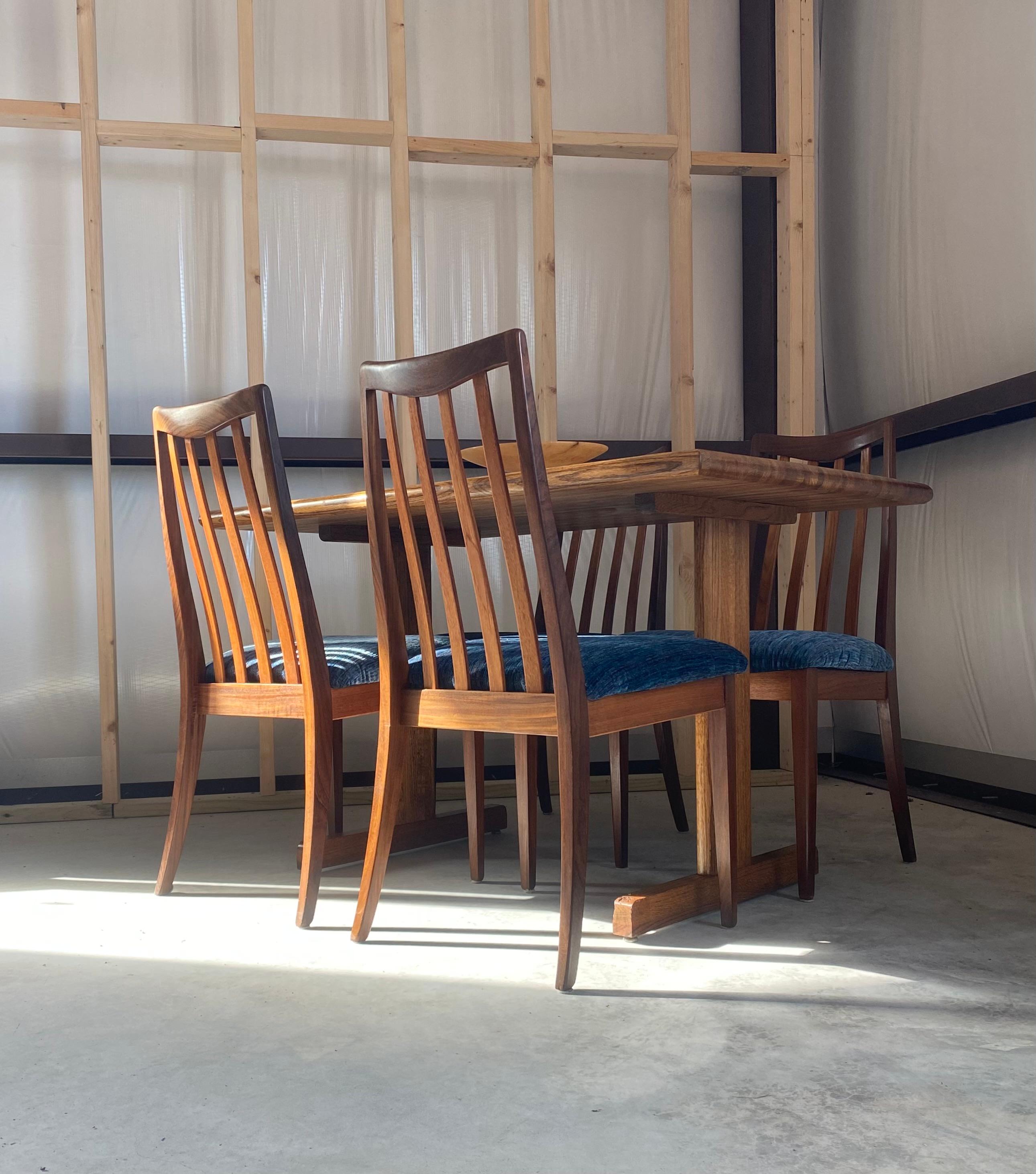 (4) Chaises de salle à manger en teck G-Plan + table en Oak en vente 9