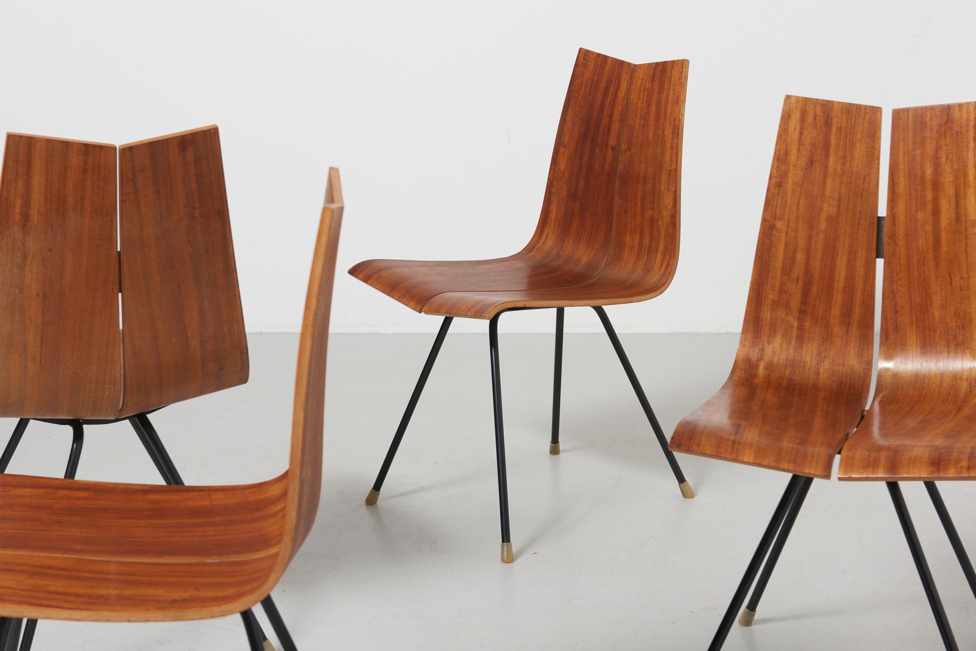 4 'GA' Chairs by Hans Bellmann in 1955, Made by Horgen Glarus in Switzerland 5
