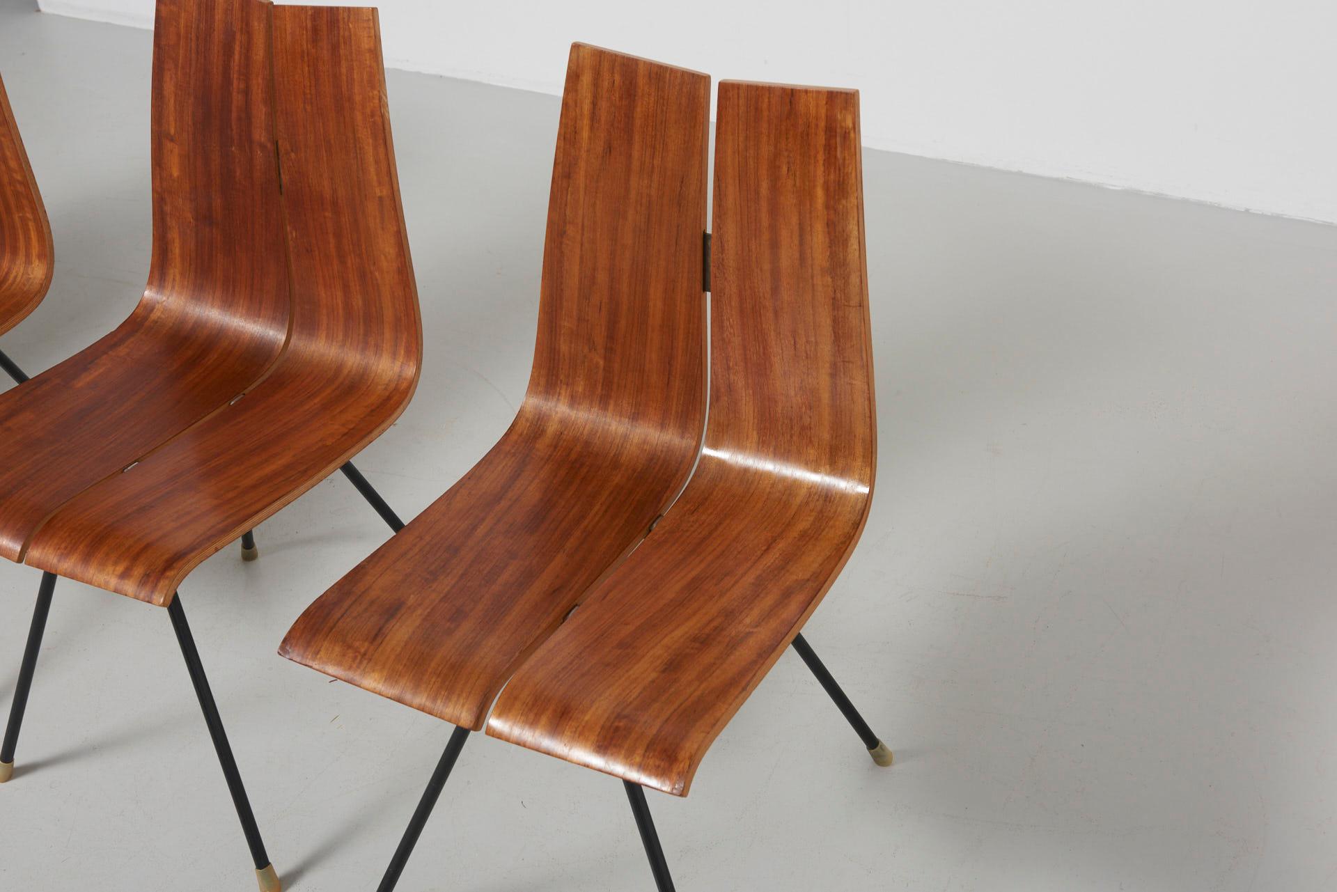 4 'GA' Chairs by Hans Bellmann in 1955, Made by Horgen Glarus in Switzerland 1