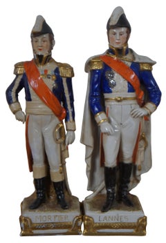 4 German Scheibe-Alsbach KPM Porcelain Napoleonic French Military Figures