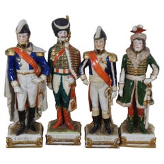 4 deutsche Scheibe-Alsbach KPM Porcelain Napoleonische französische Militärfiguren