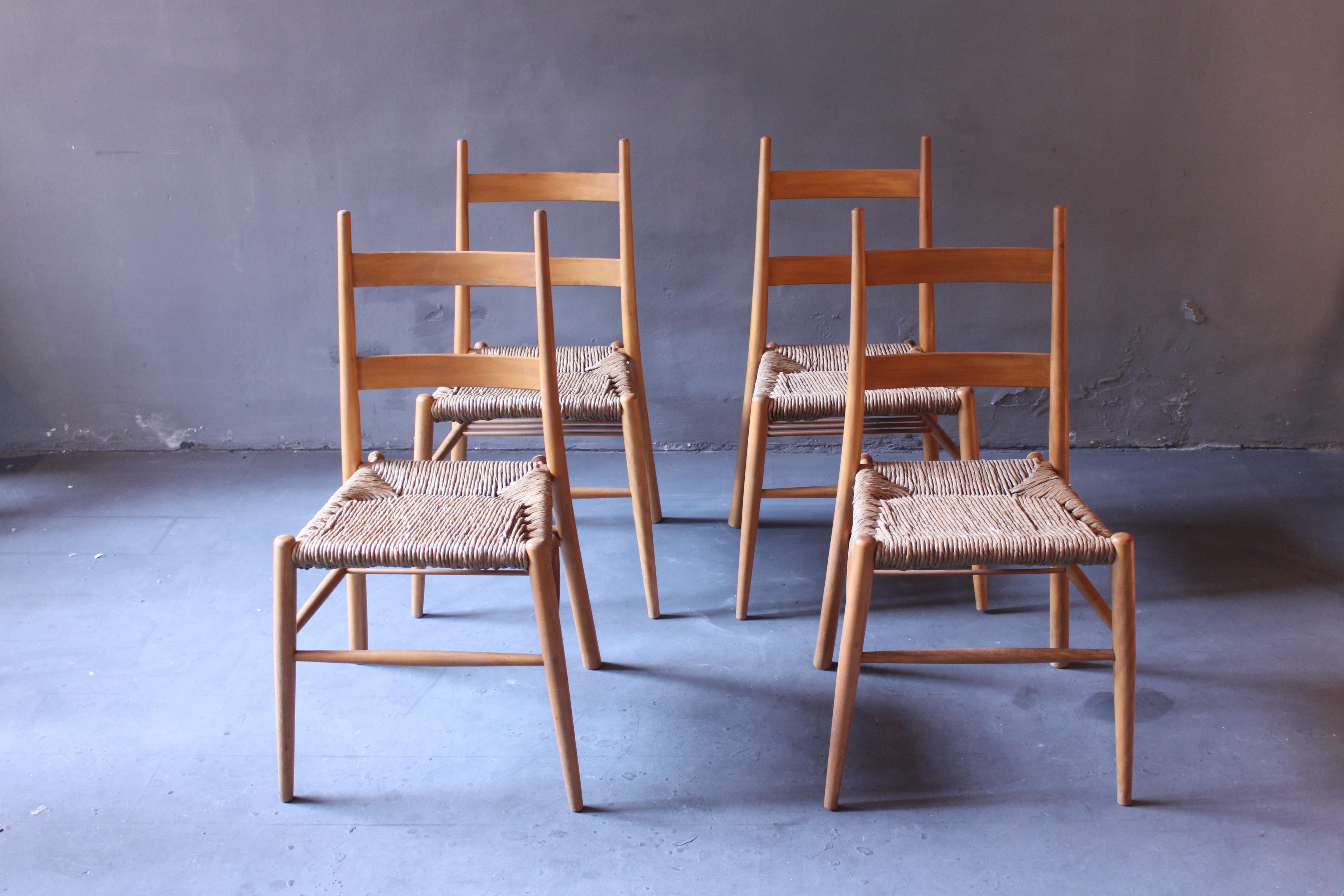 These mid-century church chairs are perfect for a kitchen or dining room. Wicker seat and birchwood frame. They have two handbag holders on the back and a shelf space underneath the seat.
From basket weaving in the Fertile Crescent to Victorian