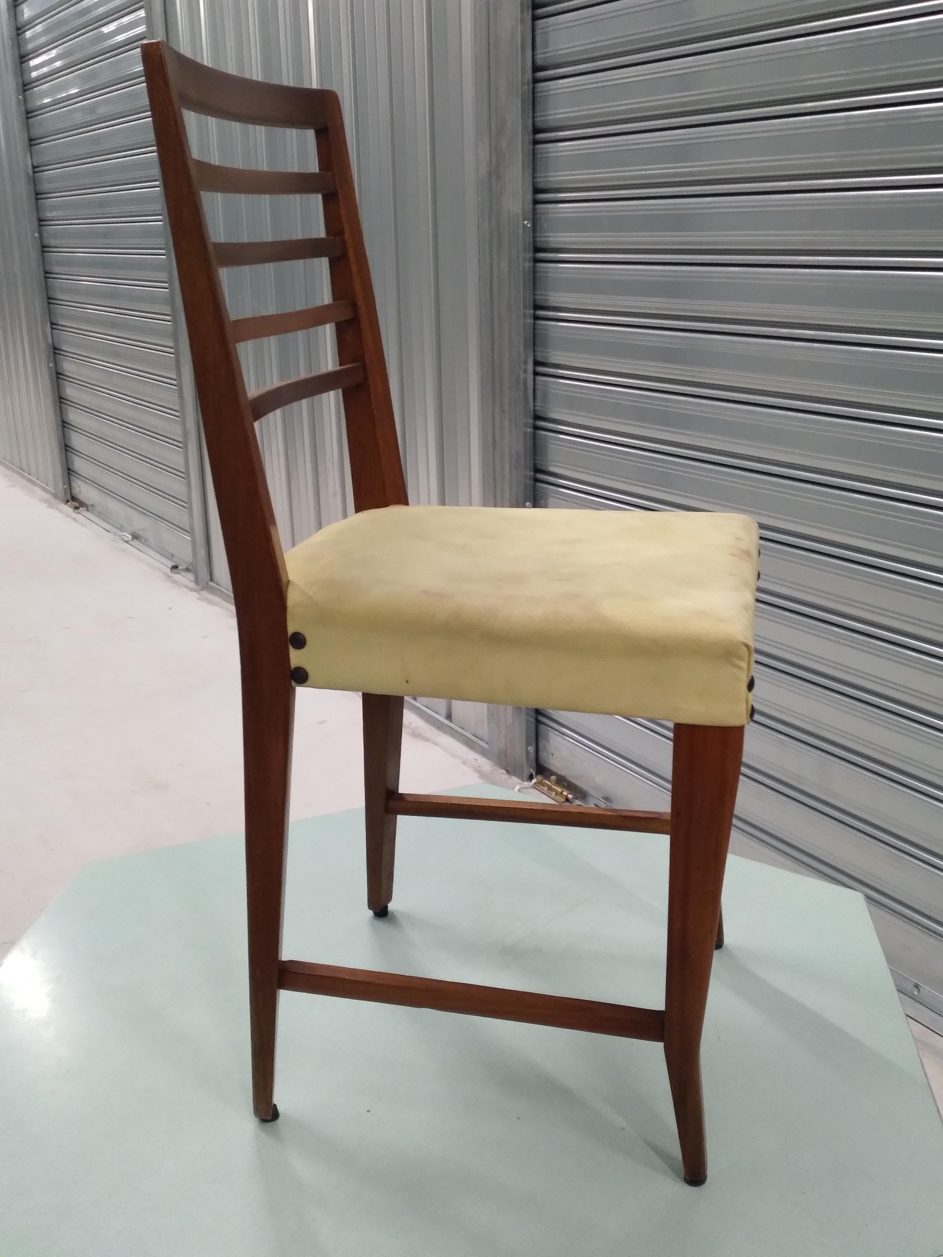 4 Gio Ponti Style Chairs Italy 1955s In Good Condition For Sale In Lucca, IT