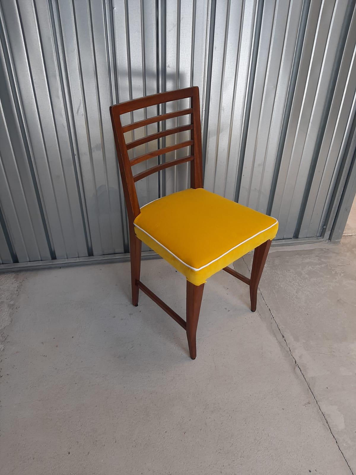 Mid-20th Century 4 Gio Ponti Style Chairs Italy 1955s For Sale