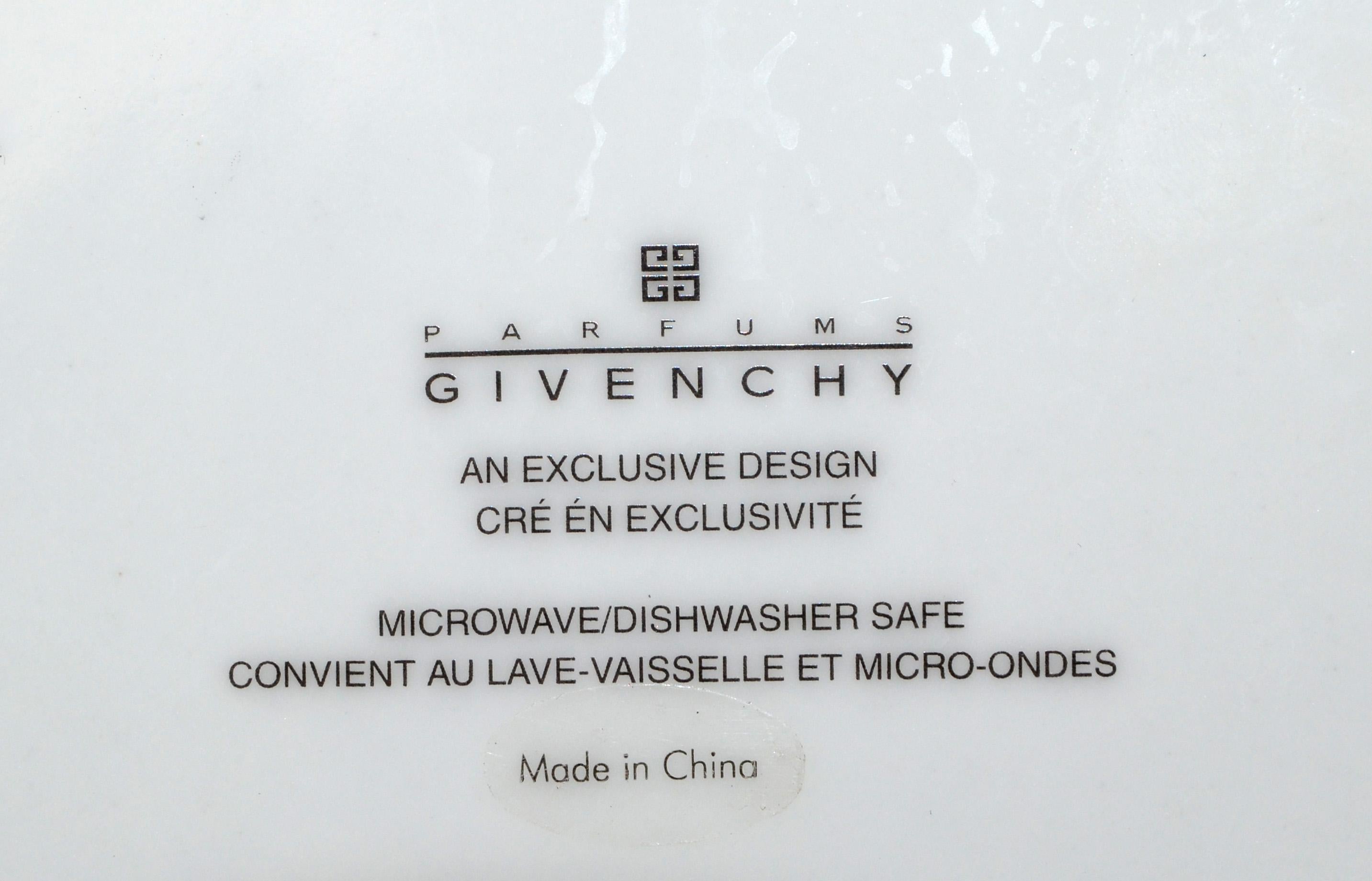 4 Givenchy Paris Flower Dinner Plates Les Fleurs De Parfums Porcelain Serveware For Sale 3