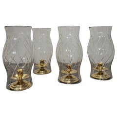 4 glass candles lantern Sweden 1970