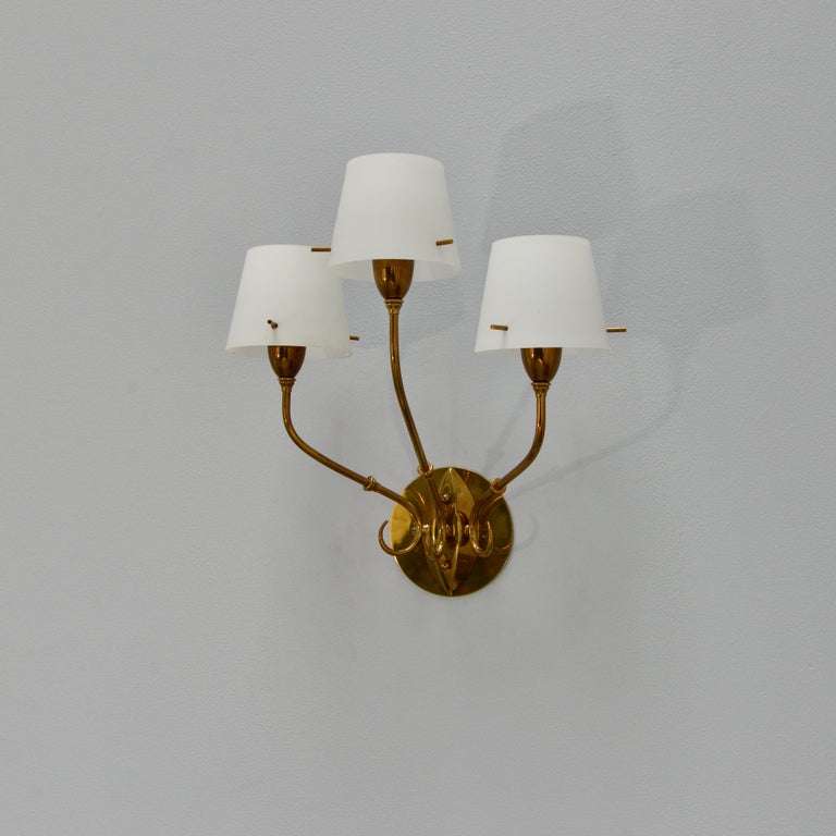 Mid-Century Modern Glass Shade 40s Sconces For Sale