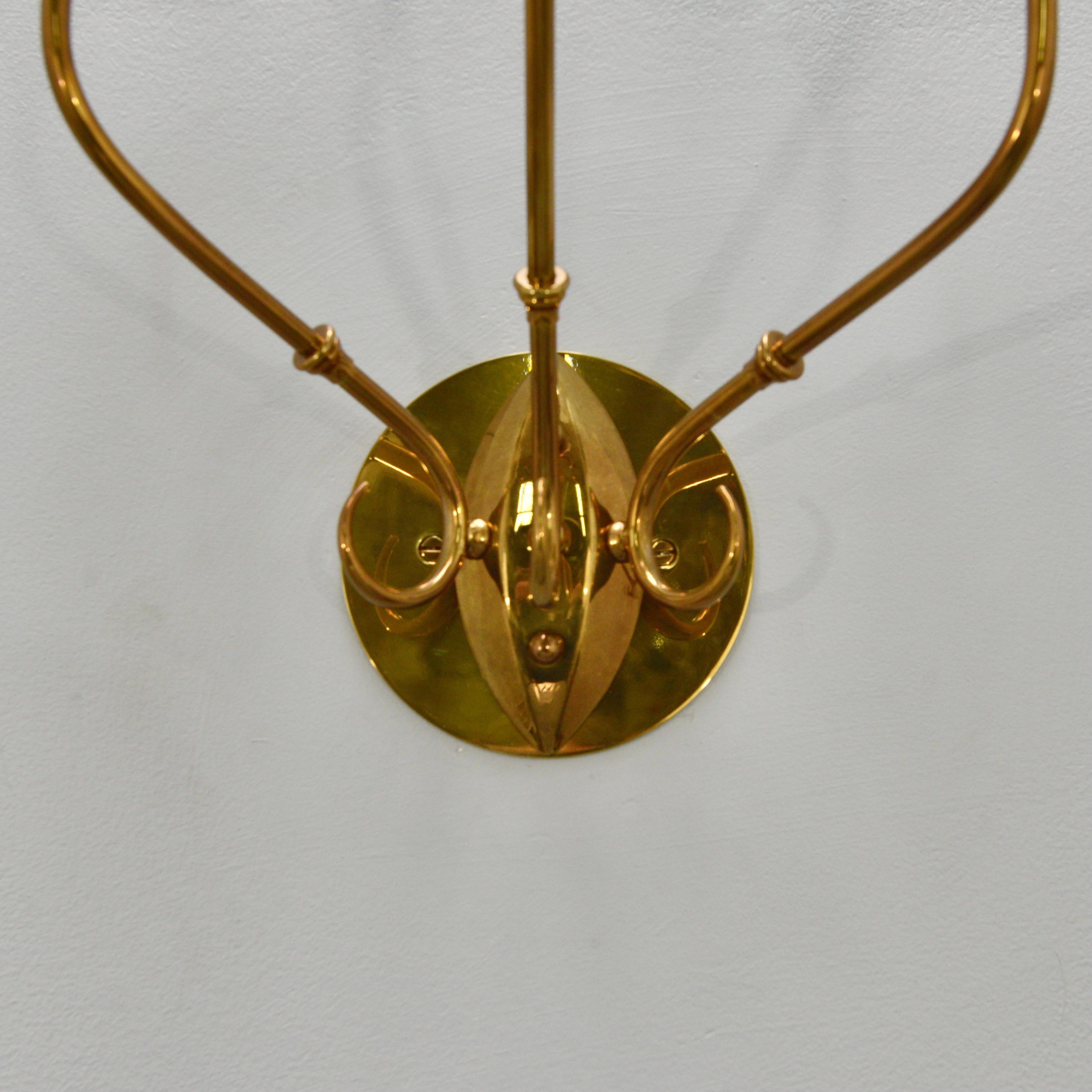Brass Glass Shade 40s Sconces
