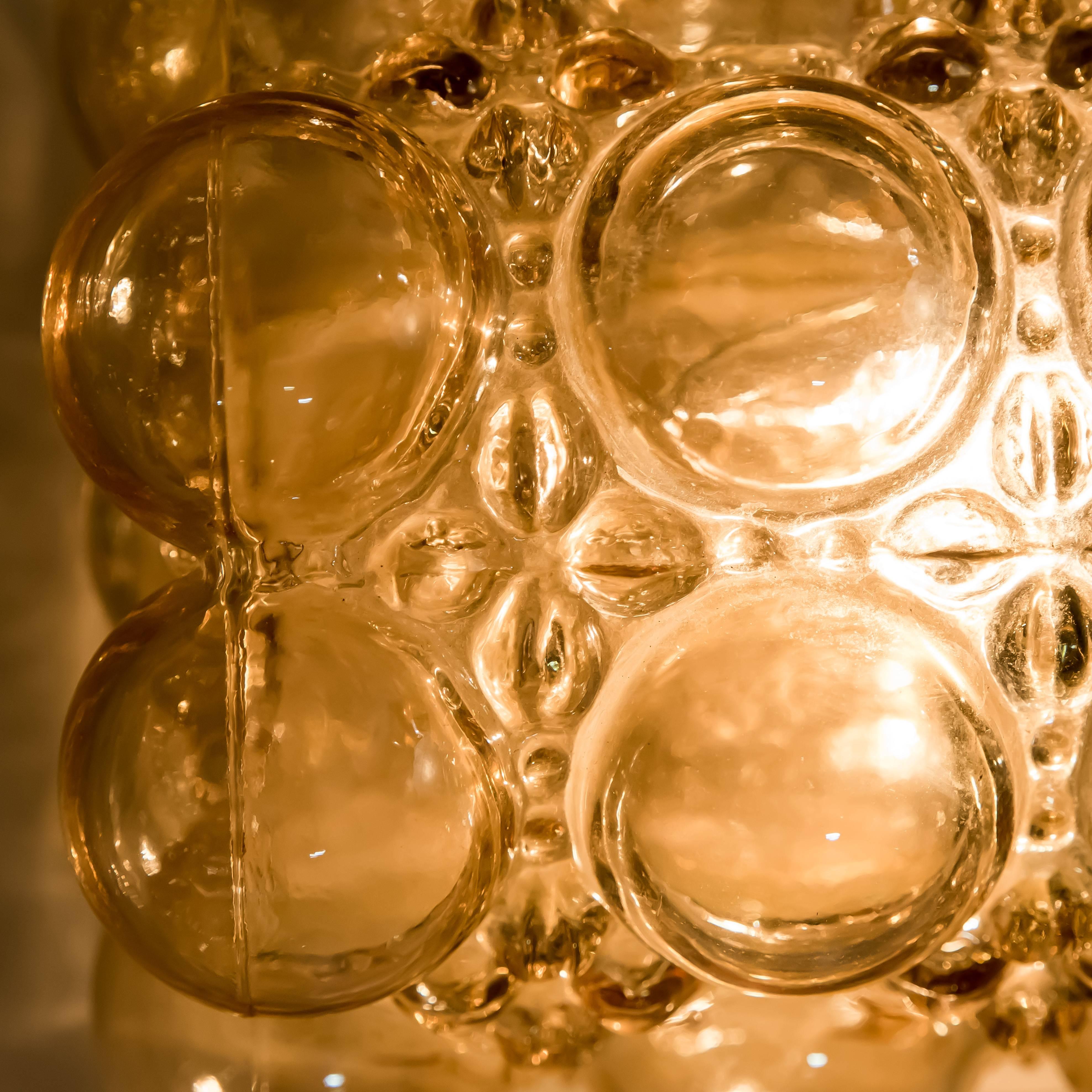 Brass  4 Glass Wall Lights Sconces by Helena Tynell for Glashütte, 1960