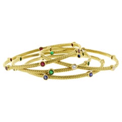 4 Gold Gemstone Bangles