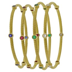 4 Gold Gemstone Bangles