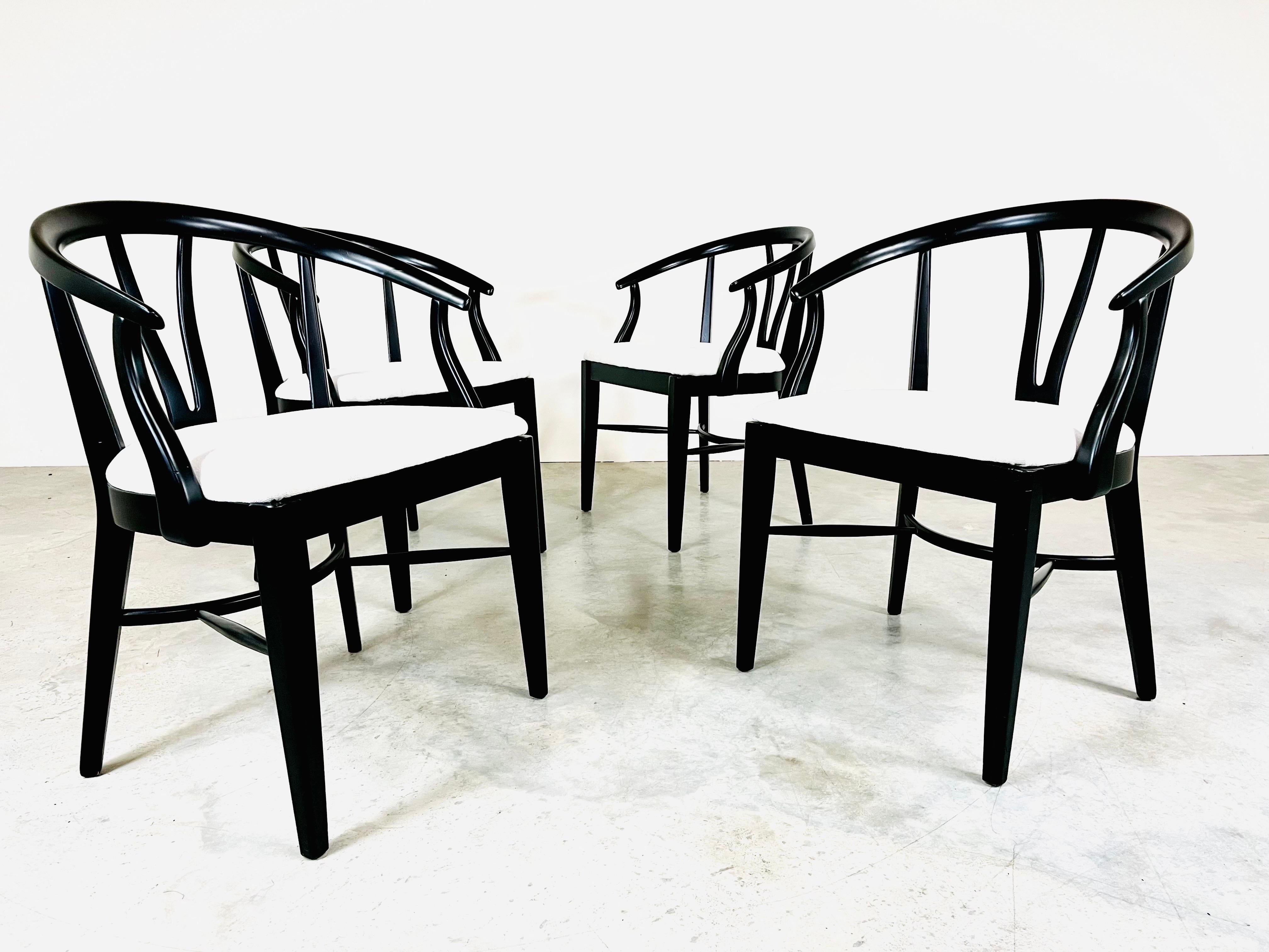 American Hans Wegner Wishbone Style Dining or Game Armchairs by Blowing Rock, circa 196