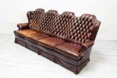 4 He Chesterfield Vintage English Sofa Leather Antique Couch