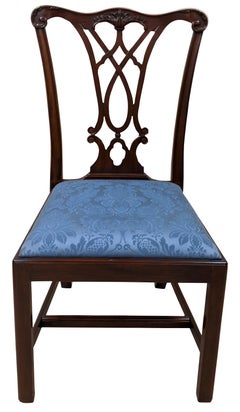 4 Henkel Harris Genuine Mahogany Carved Chippendale Dining Side Chairs 107S
