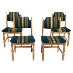 '4' Henning Kjærnulf Danish Midcentury Oak Dining Chairs