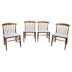 4 Heywood Wakefield Mid Century Modern Birch Topaz Slat Back Dining Chairs