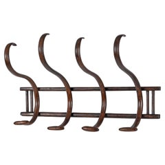 4 Hooks Walnut Coat Racks by Michael Thonet, France, Early 1900s