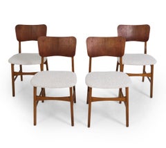 (4) Ib Kofod-Larsen Lambswool Dining Chairs for Christensen & Larsen