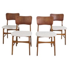 (4) Ib Kofod-Larsen Lambswool Dining Chairs for Christensen & Larsen