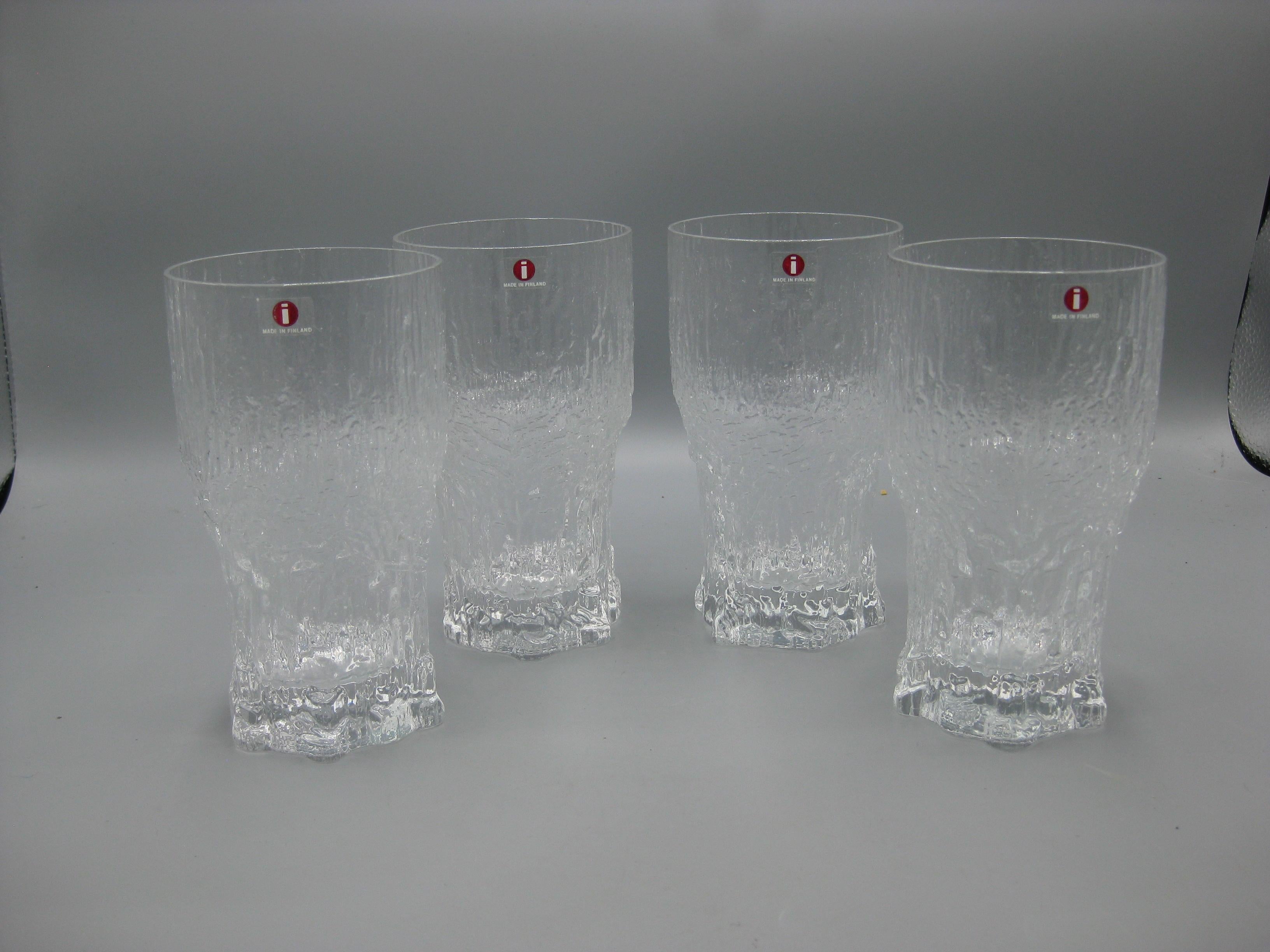 4 Iittala of Finland Aslak Tapio Wirkkala Beer Glasses New in Box 60's VW Promo In Excellent Condition For Sale In San Diego, CA