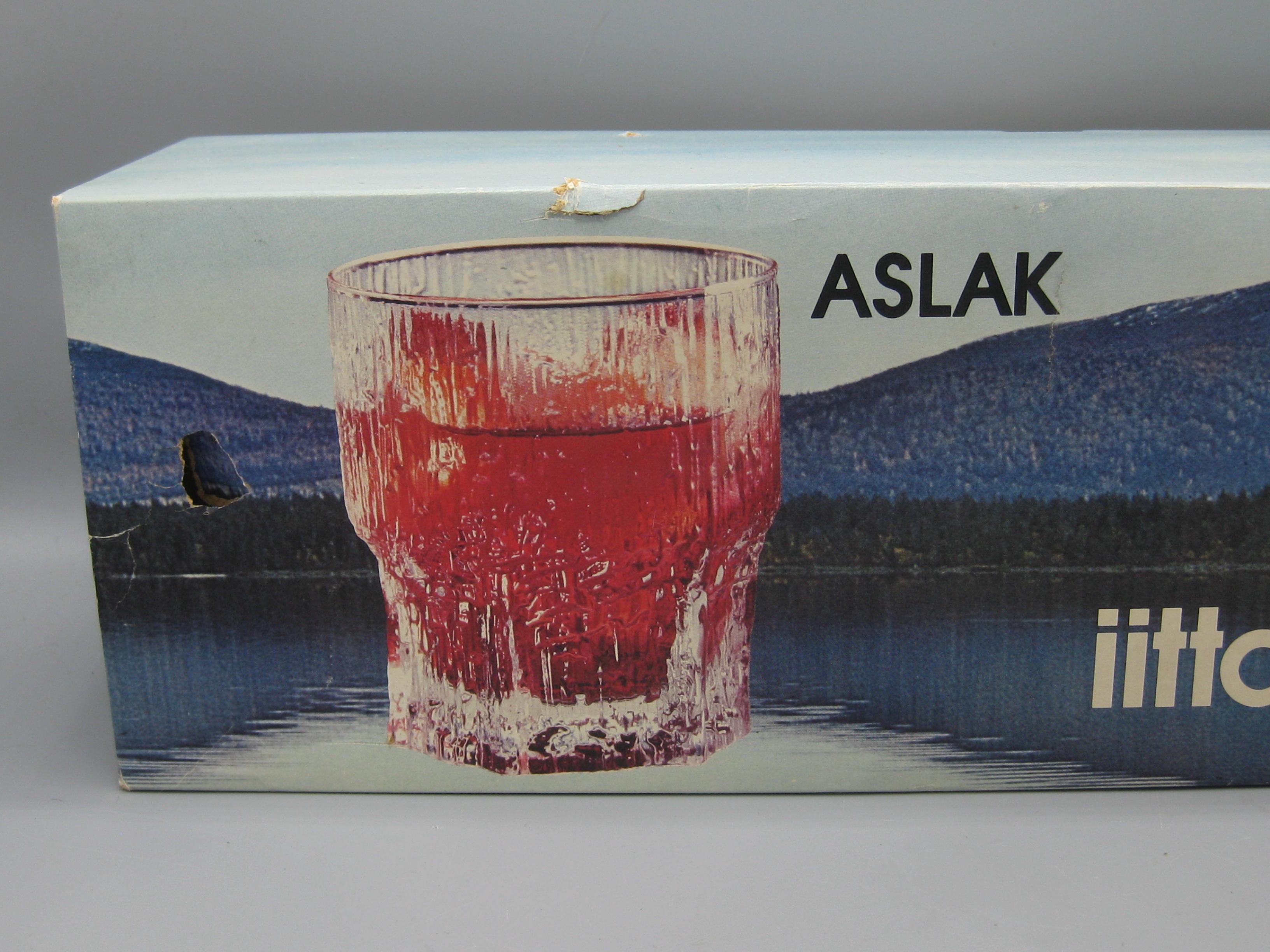 4 Iittala of Finland Aslak Tapio Wirkkala Old Fashion Glasses New in Box 60's VW For Sale 9