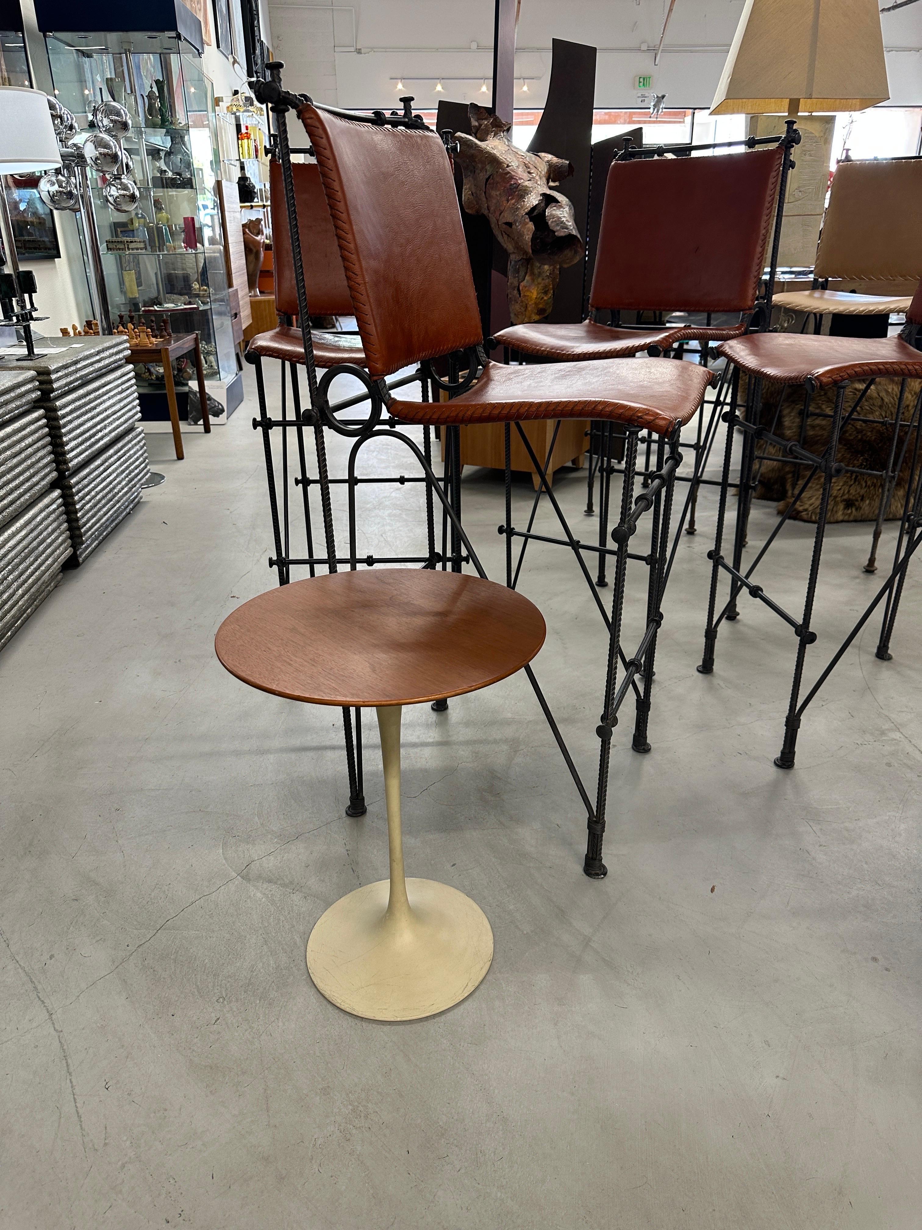 4 Ilana Goor Iron and Leather Barstools For Sale 7