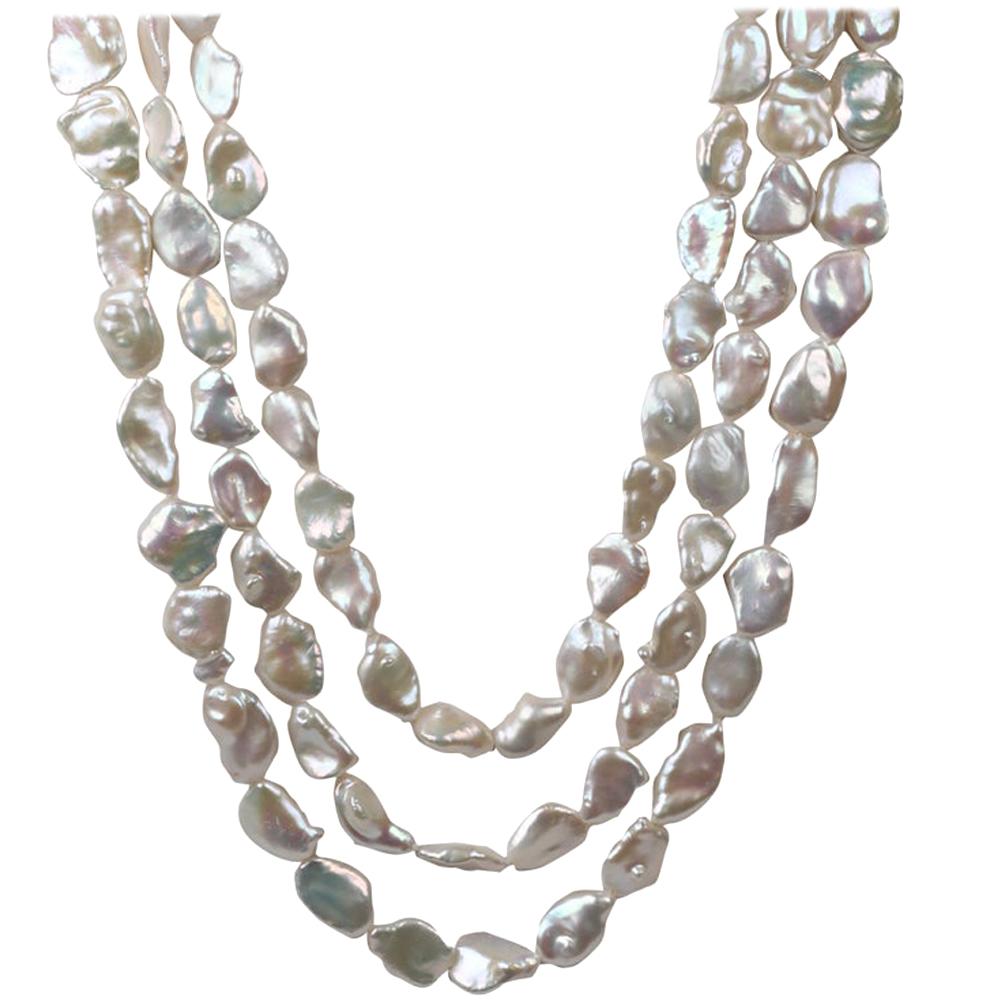 4 in 1 baroque pear-shaped Thaithian pearls necklaces by Cristina Ramella  For Sale