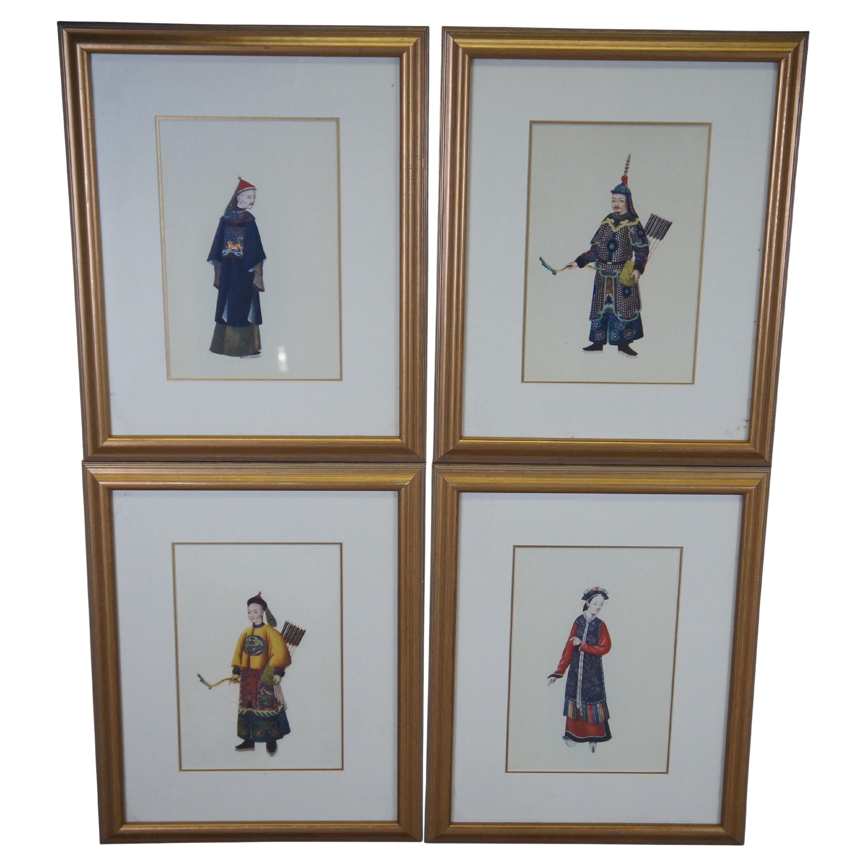 4 International Art Publishing Co. Lithographies de figures chinoises de la dynastie Qing