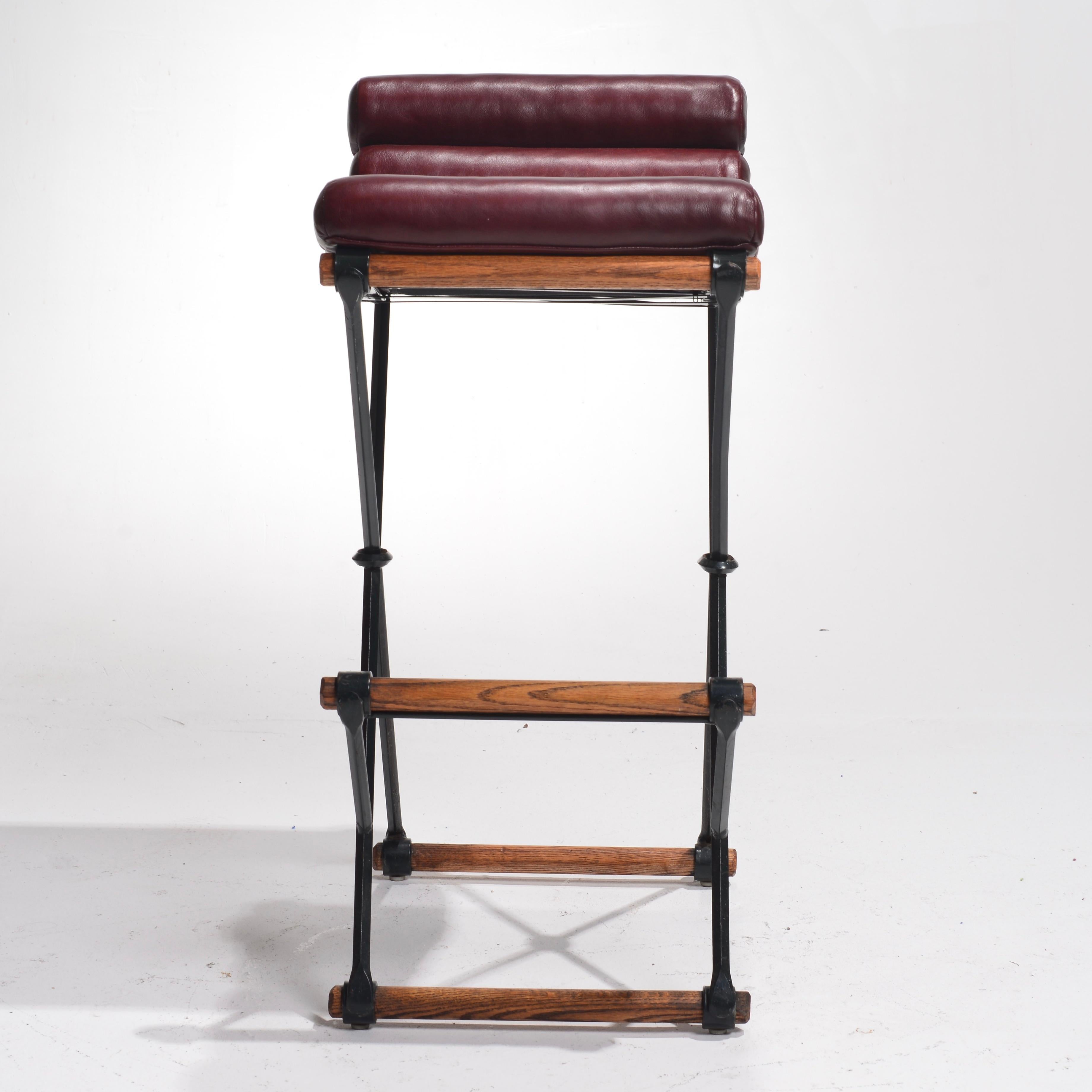 3 Iron & Rolled Seat Bar Stool by Cleo Baldon for Terra Furniture 6