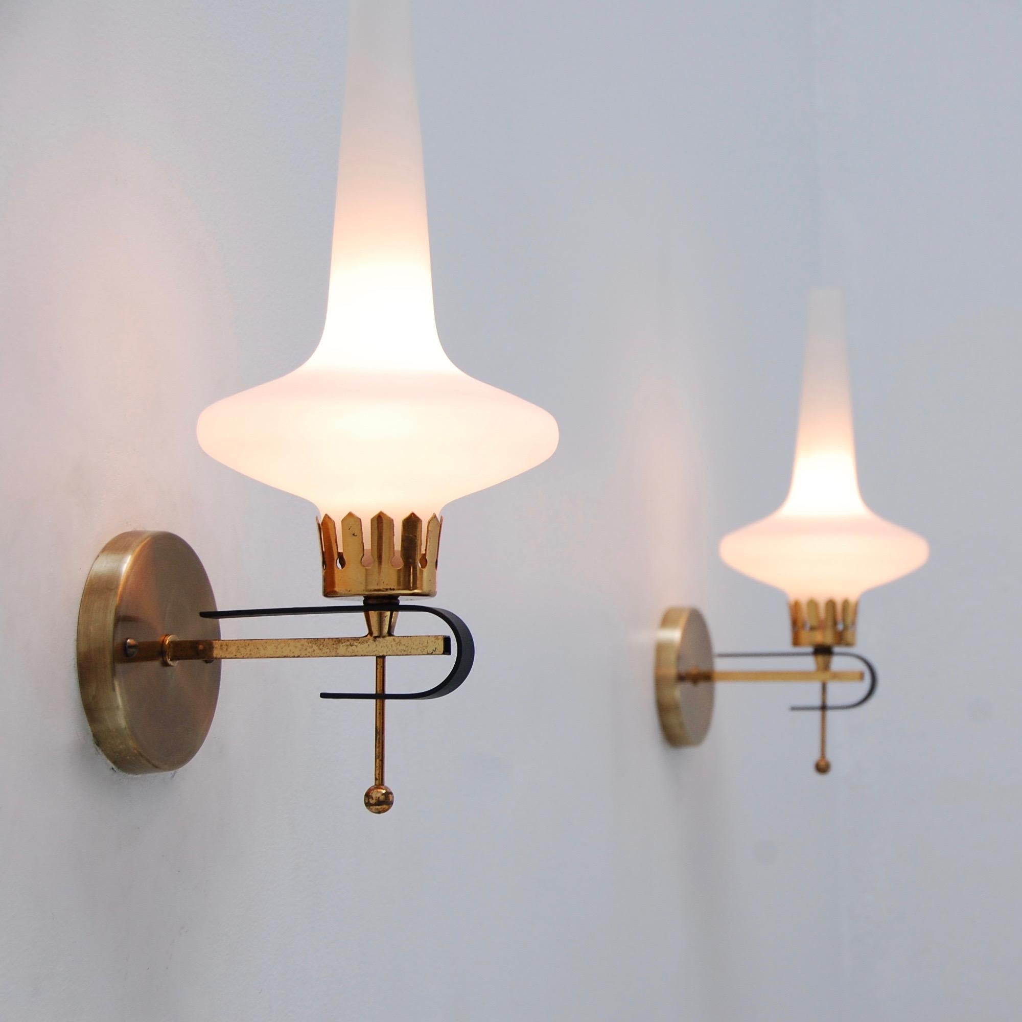 Mid-20th Century Pair of Italian 1940s Sconces