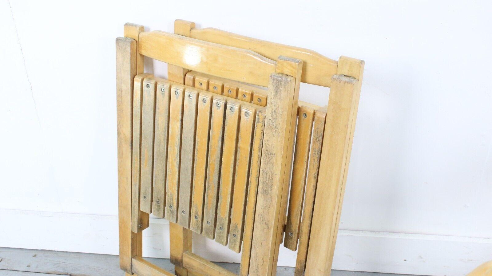 Wood 4 Italian Aldo Jacober Alberto Bazzani Mid Century 60s Beech Folding Chairs For Sale