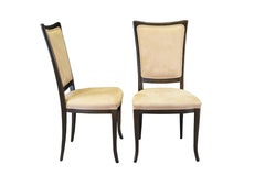 4 Sillas de comedor modernas italianas Parsons de ante en roble oscuro