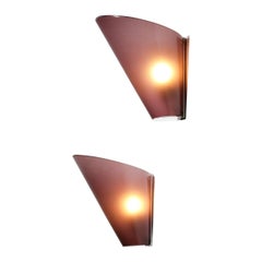 4 Italian sconces Federico de Majo in purple glass from the 70s