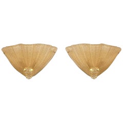 4 Applique italiane in vetro veneziano di Murano Ventola oro