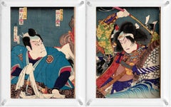 4 Japanese Woodblock Prints 'Double-Side', Toyohara Kunichika & Shosai Ikkei#2.3