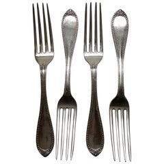4 John Polhamus for Tiffany & Co. Sterling Silver Bead Forks 7 3/4"