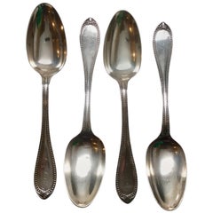 4 John Polhamus for Tiffany & Co. Sterling Silver Bead Tablespoons