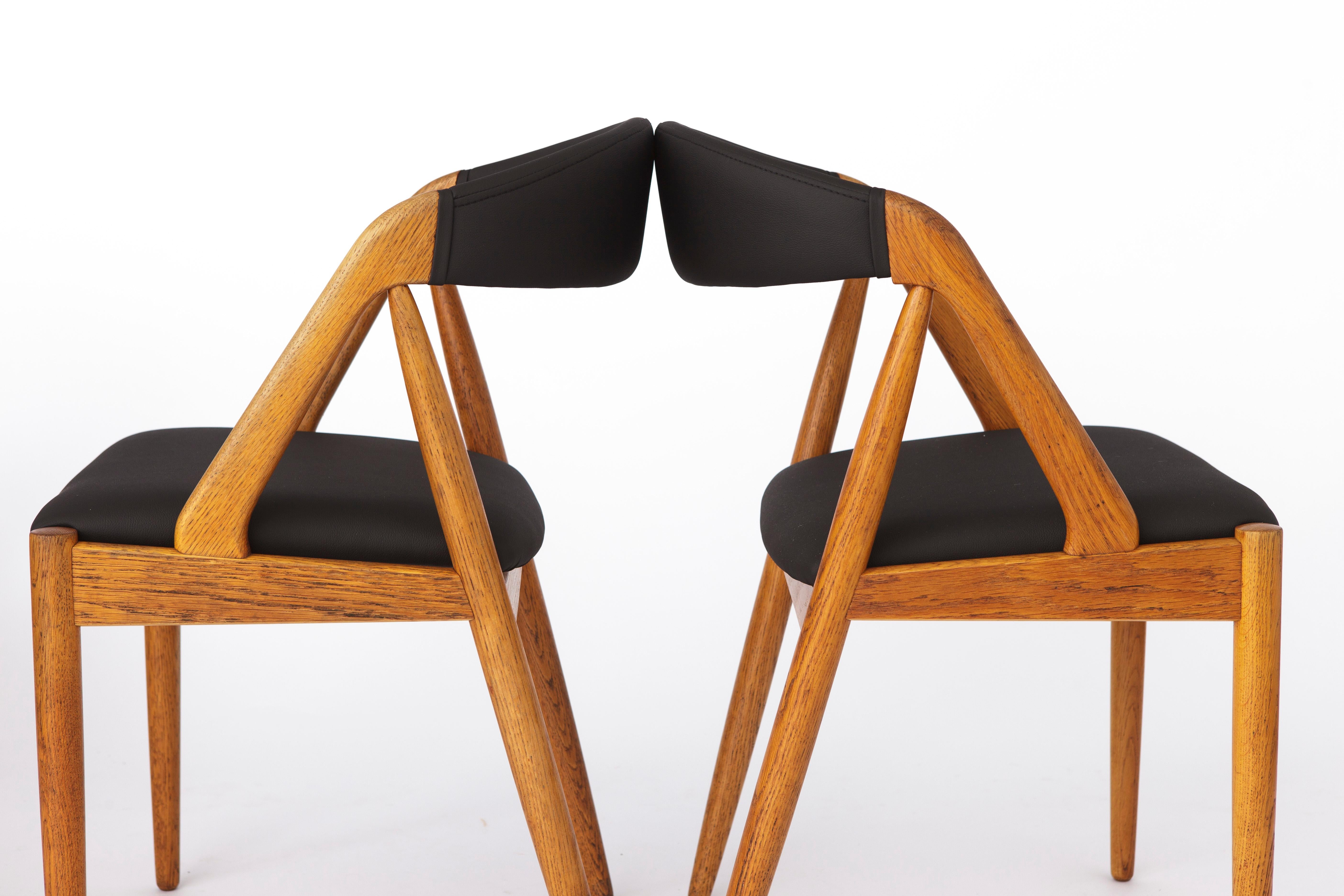 4 Kai Kristiansen Chairs 1960s - Model 31, Vintage Oak In Good Condition For Sale In Hannover, DE