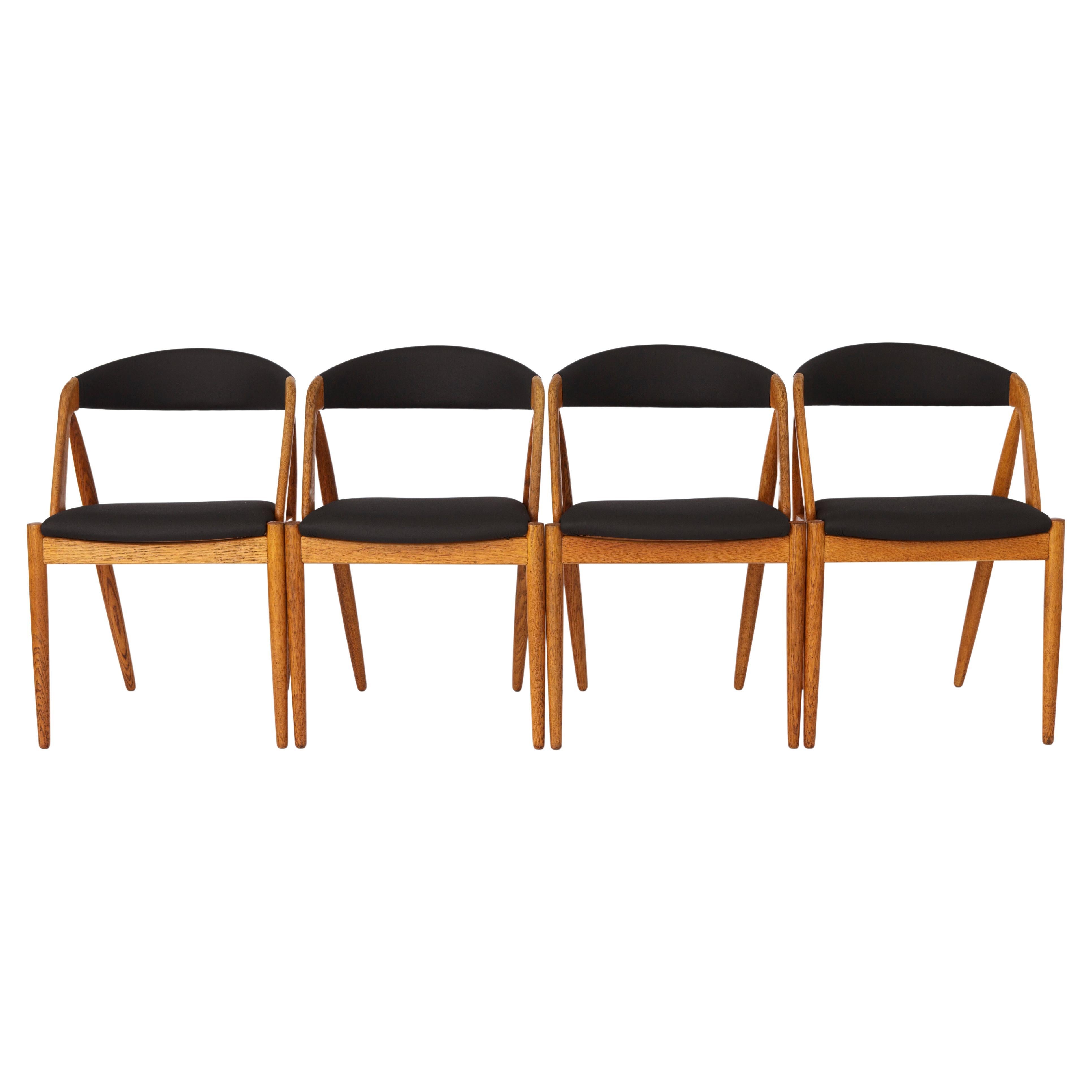 4 chaises Kai Kristiansen des années 1960, modèle 31, en chêne vintage