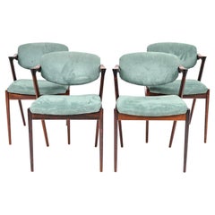 '4' Kai Kristiansen Danish Mid-Century Rosewood Model 42 Dining Chairs