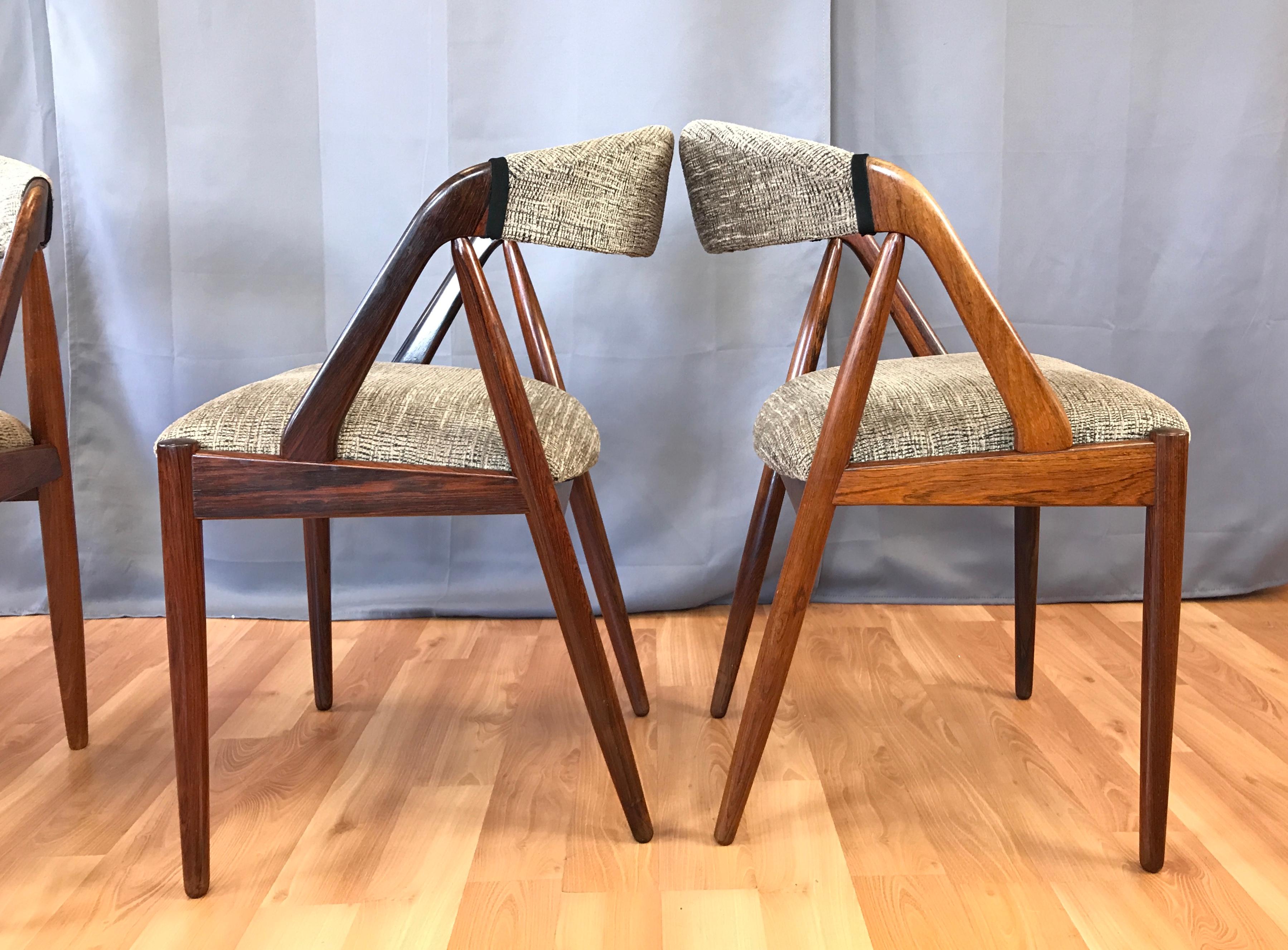 Set of Four Kai Kristiansen for Schou Andersen Model 31 Rosewood Dining Chairs 4