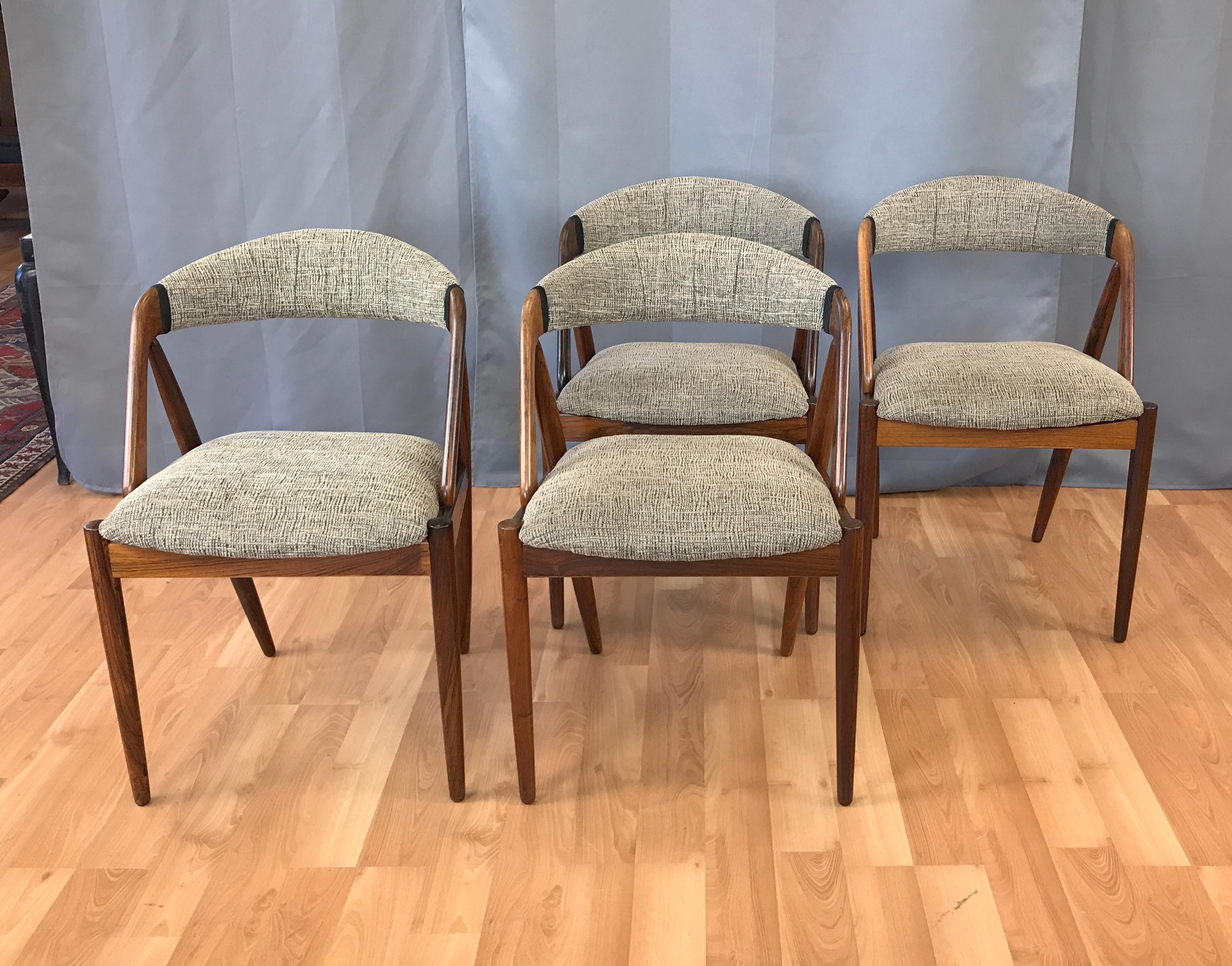 Set of Four Kai Kristiansen for Schou Andersen Model 31 Rosewood Dining Chairs In Good Condition In San Francisco, CA