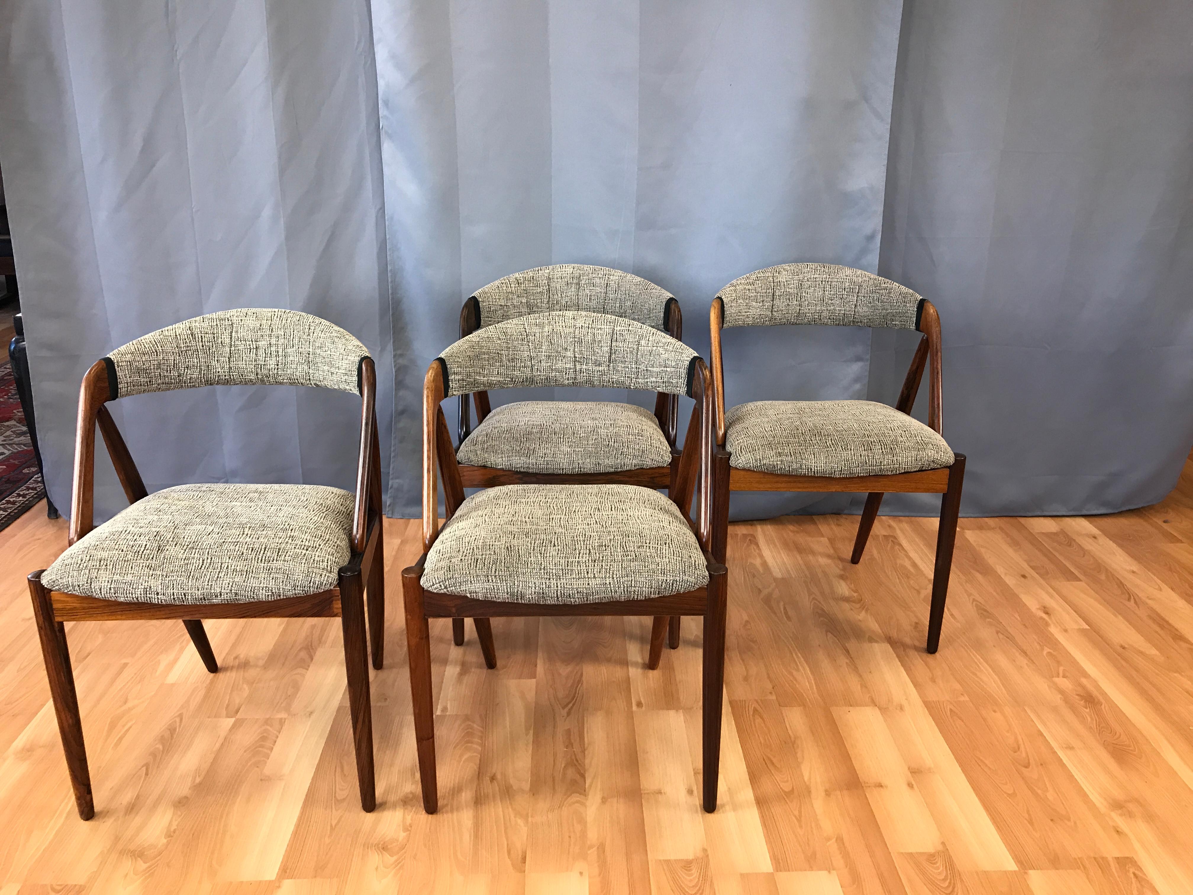 Mid-20th Century Set of Four Kai Kristiansen for Schou Andersen Model 31 Rosewood Dining Chairs