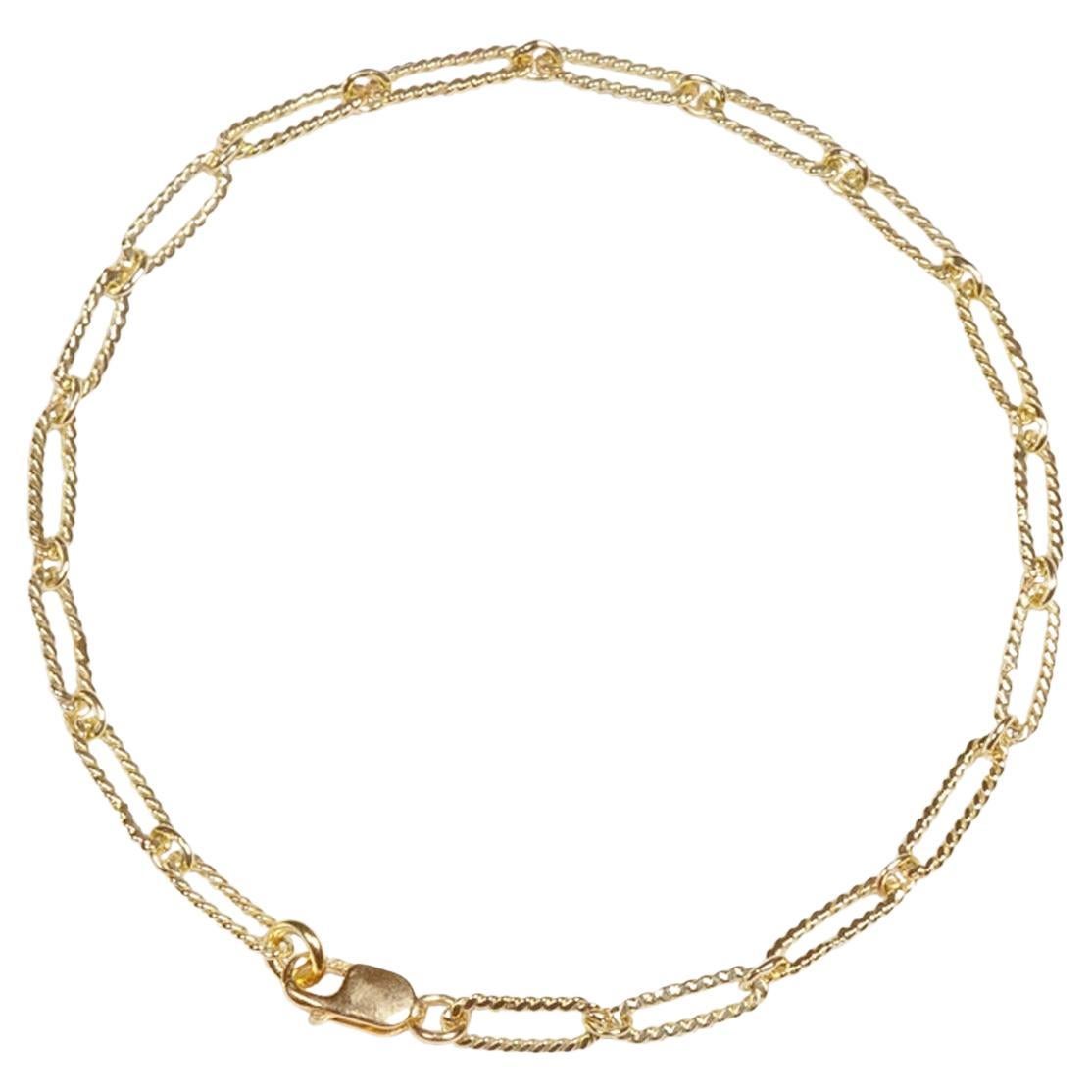 Filigranes Kettenarmband aus 14 Karat Gold mit gedrehtem Draht von Mon Pilar 
